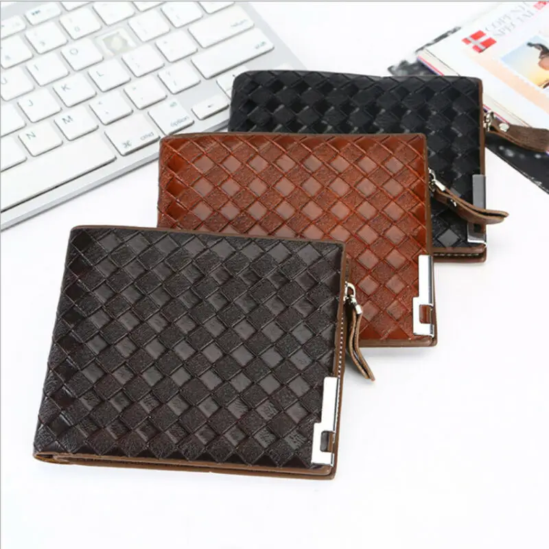 New men's wallet fashion smooth soft leather cross-section multi-function wallet tide short men's wallet quality assurance