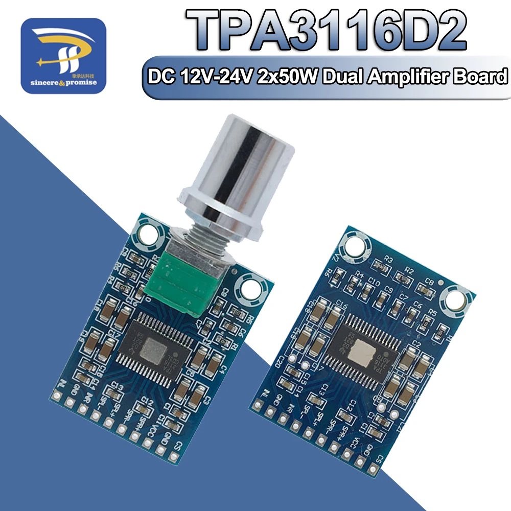 DC 12V-24V TPA3116D2 2X50W Dual Channel Stereo Mini Digital Amplifier Board NEW 