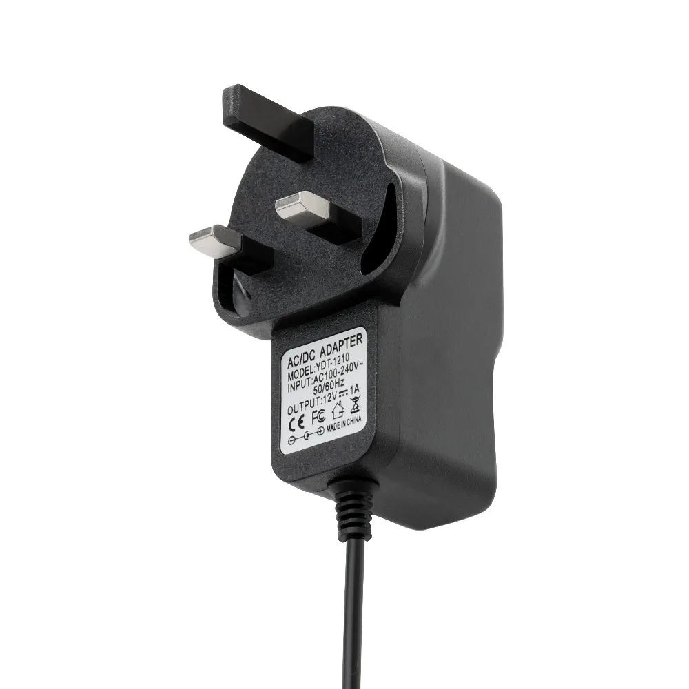 AC100V-240V Мощность адаптер DC12V 1A Выход Мощность адаптера переменного тока Зарядное устройство 50/60 Гц постоянного тока 5,5 мм x 2,1 мм/EU/AU/UK/US вилка для видеонаблюдения Камера