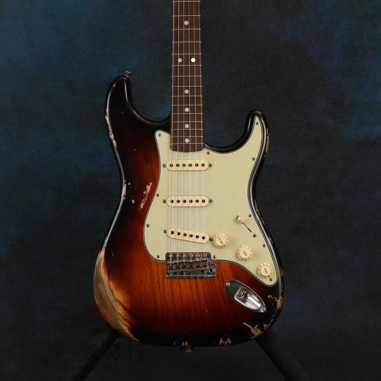 

New. high quality pickups electric guitar.Sunburst color relics guitarra.handmade 6 stings gitaar.rosewood fingerboard.