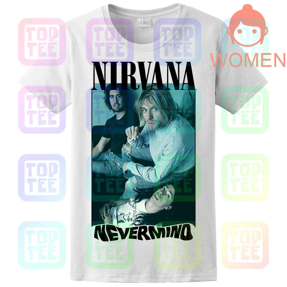 Винтаж Редкие 90 s NIRVANA NEVERMIND TOUR футболка Размеры S-2XL Репринт - Цвет: WOMEN-WHITE