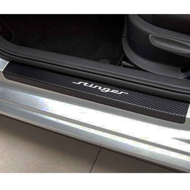4 шт. виниловая Накладка на порог автомобиля из углеродного волокна для Kia Stinger