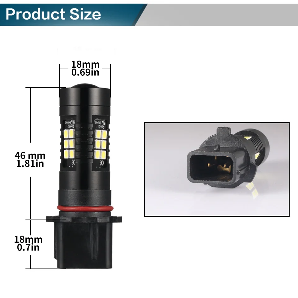 AILEO 2 шт PS24W светодиодные лампы 5202 светодиодные лампы P13W PSX26W smd-лампы 1200LM 6000K 12V Белый Вождение бегущая автомобильная лампа лампы для автомобильных фар