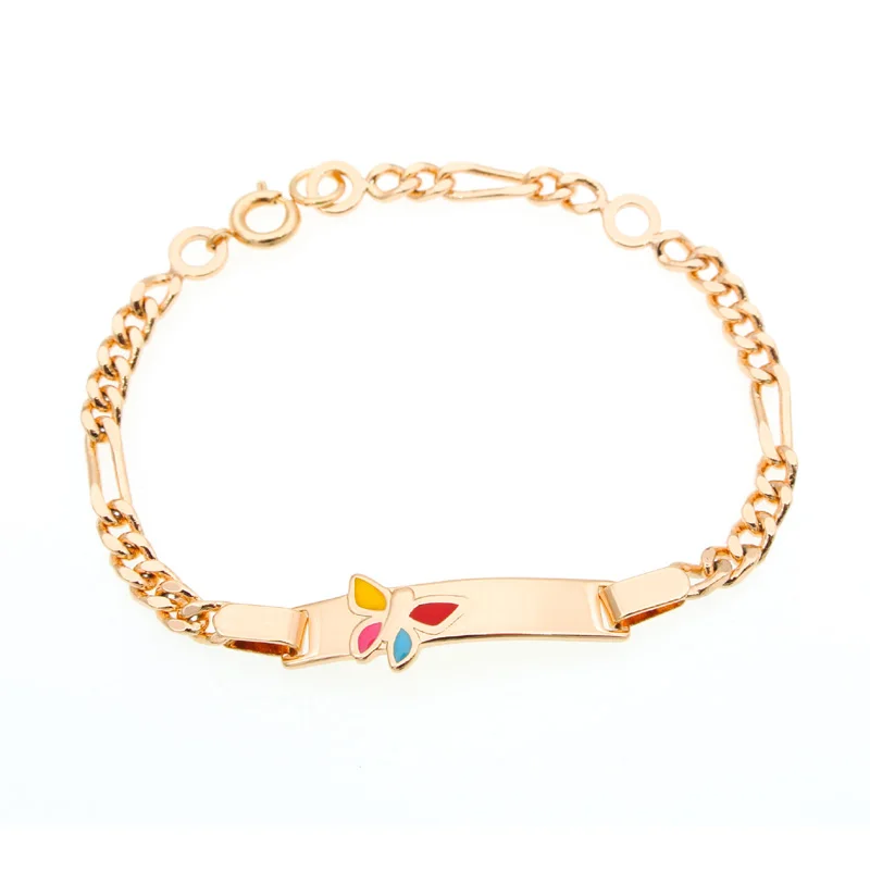 Красочные бабочки детские браслеты детские украшения крестины золотой браслет Bebe аксессуары Pulseras детские повязки для девочек ребенок B0231