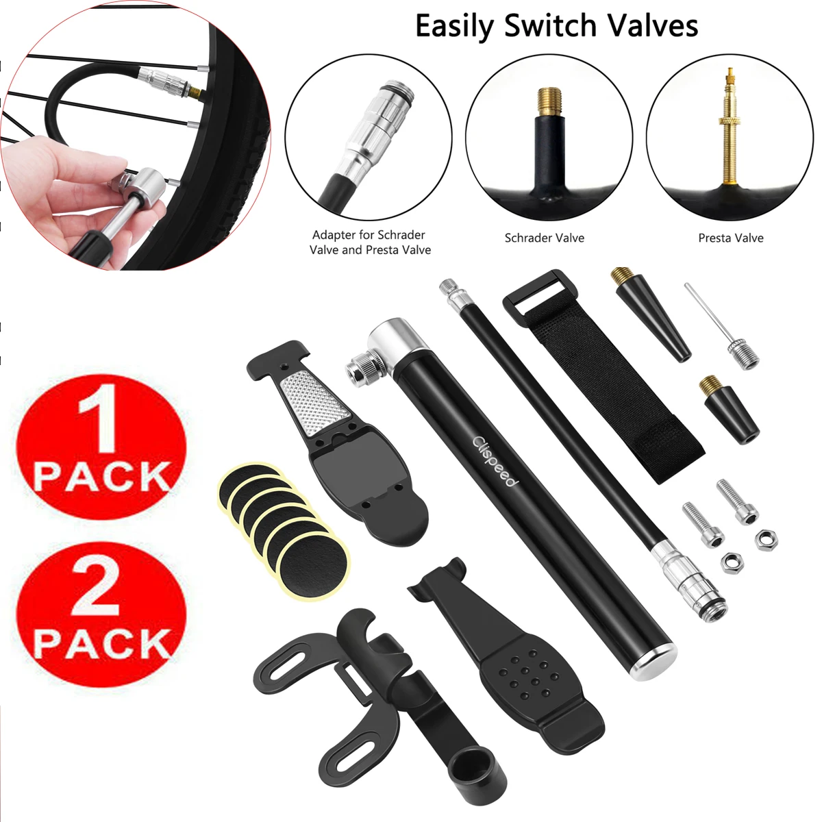 bike puncture repair kit with pump