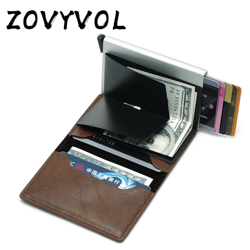 ZOVYVOL тонкий мини кошелек металлический алюминиевый чехол для визитной карточки с