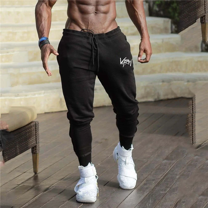 

New 2020 Autumn Mens Gyms Pants Fashion Men Sweatpants Fitness Slim Fit Mens Joggers Bodybuilding Sweat Pants Size 3XL
