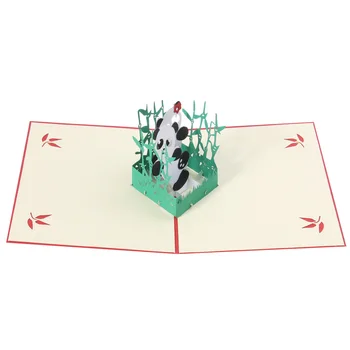 

1Pc Greeting Card Durable Birthday Card Pop-up Card Paper Panda