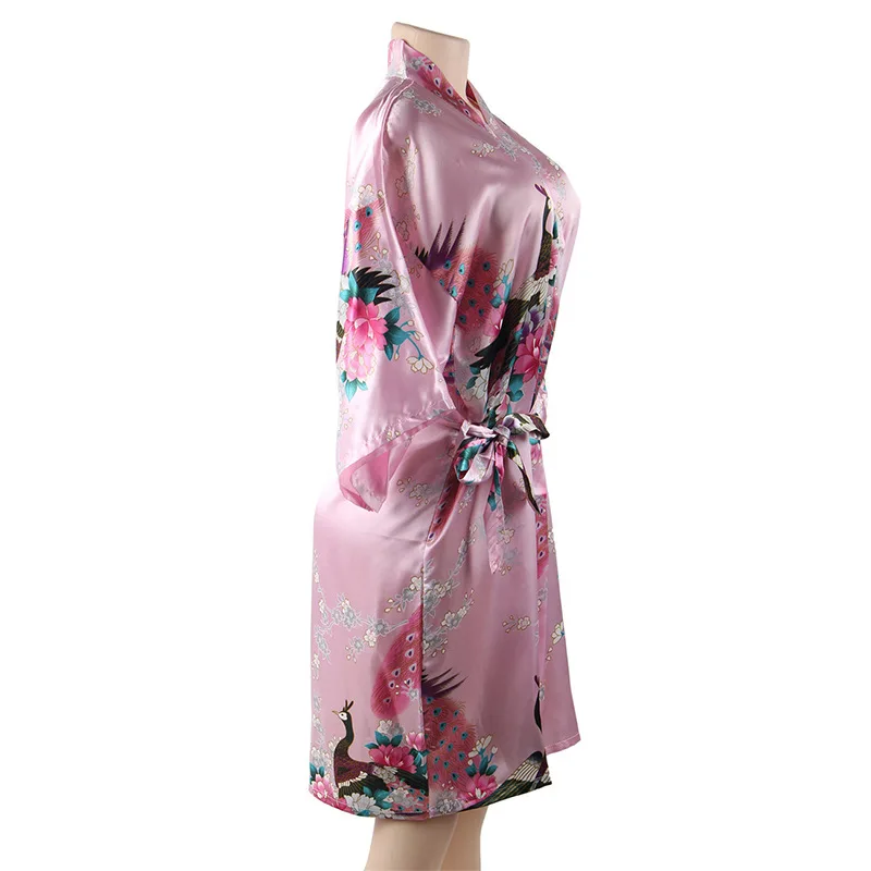 Europe And America Large Size WOMEN'S Pajamas Printed Women's Robes Tied Belt Nightgown Supply of Goods R80