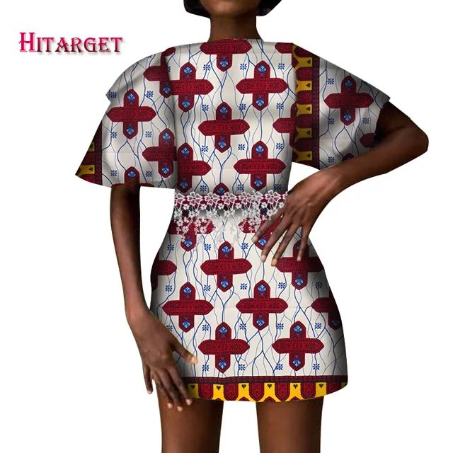 15 Hitarget женское платье в африканском стиле dashiki сексуальные платья для женщин Анкара восковая печать короткий рукав платье для женщин одежда WY4862 - Цвет: 15