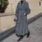 Длинное шерстяное пальто выше колена, свободный и большой размер, Повседневная Студенческая Толстая шерстяная куртка на шнуровке