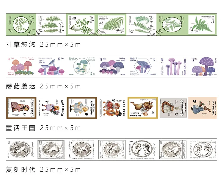 25m*5m Retro Europe Travel Stamp Shaped Washi Tape Scrapbooking Planner Masking Tape decoration Label stickers stationery