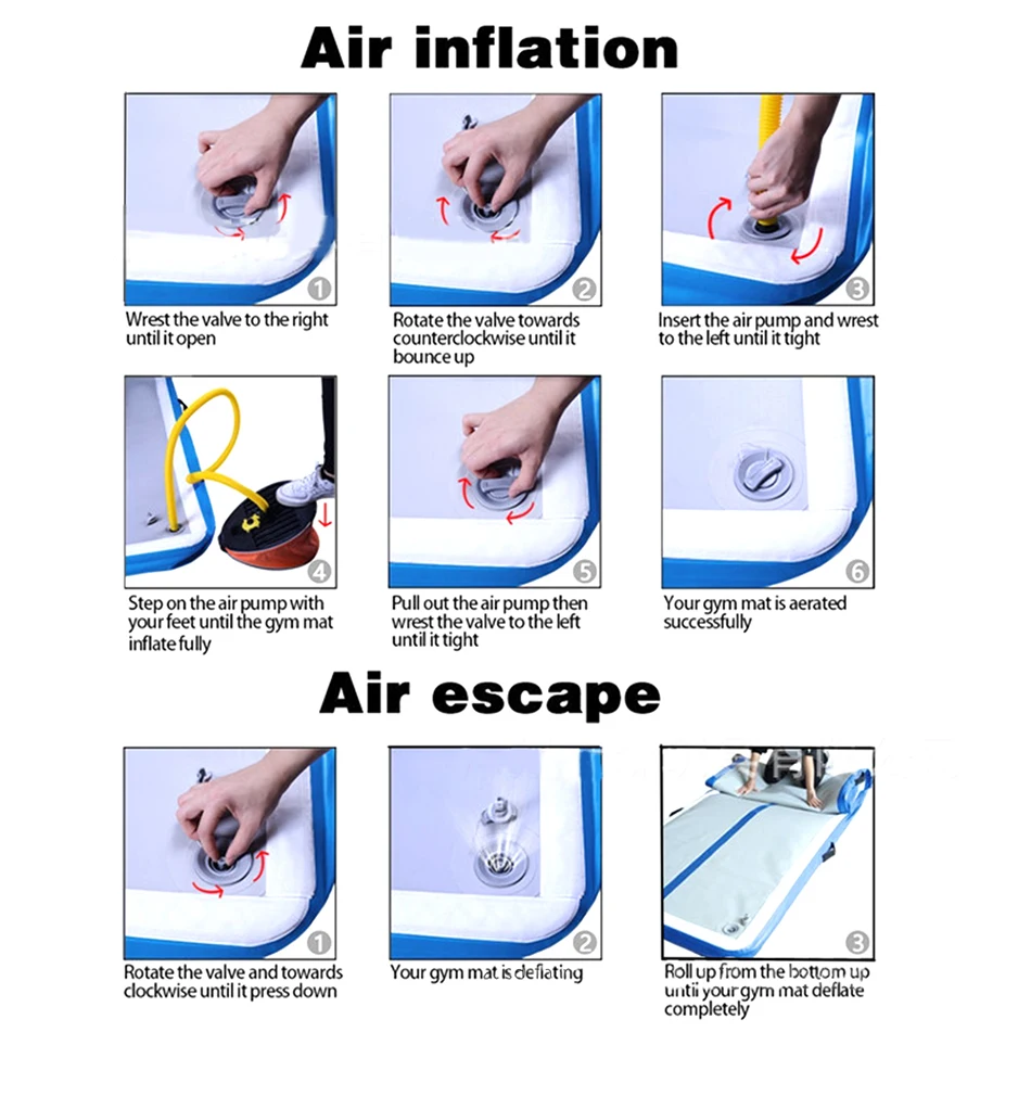 Надувной гимнастический Airtrack Tumbling Йога надувной матрас батут гимнастические упражнения тхэквондо Чирлидинг