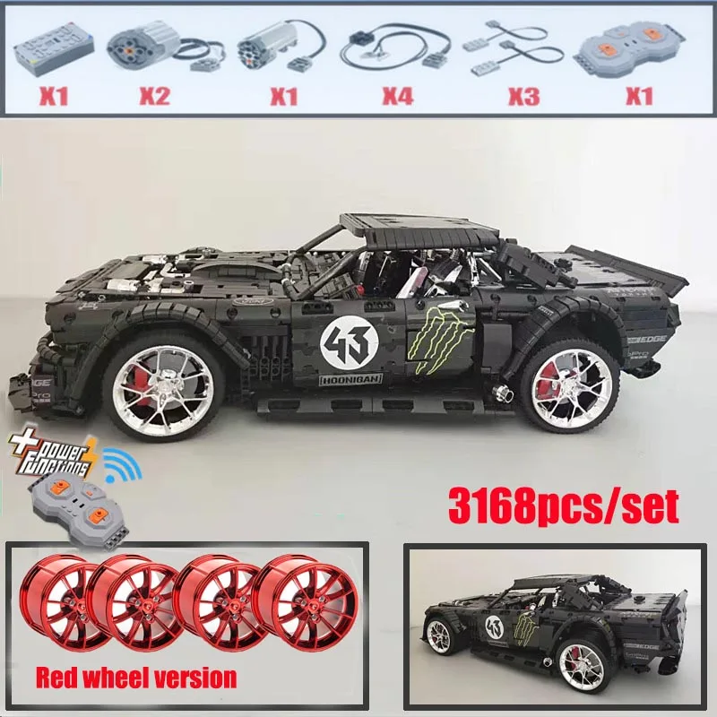 DHL, новинка, 1965, Ford Mustang Hoonicorn, гоночный автомобиль, подходит для техники, MOC-22970, подходит для 20102, строительные блоки, кирпичи, детские игрушки, подарок