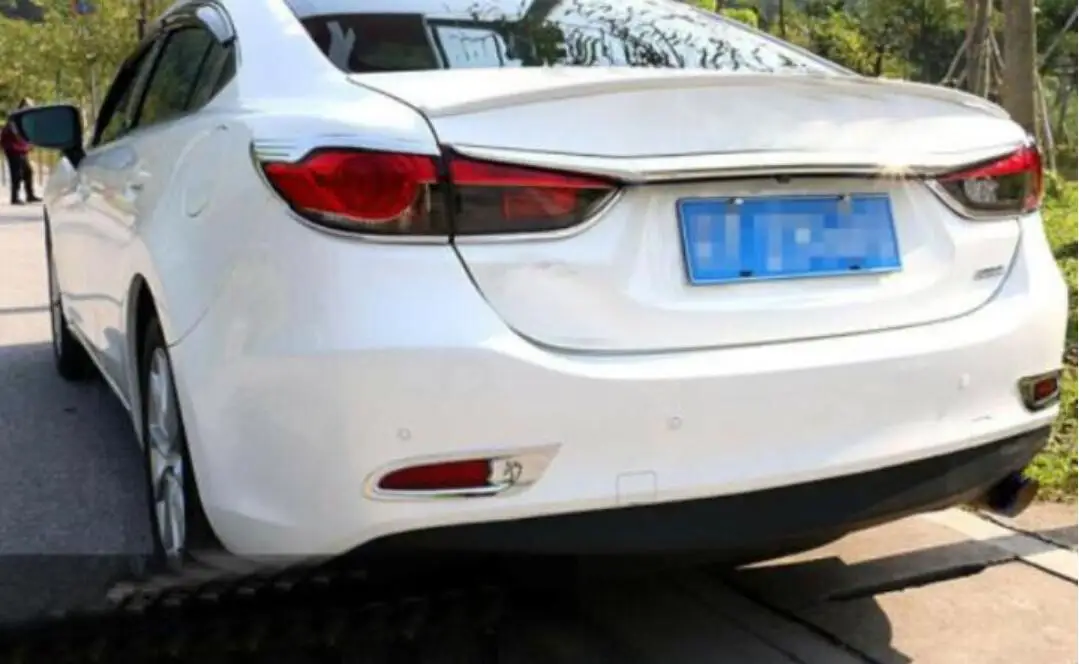 Для Mazda 6 Atenza- хромированная задняя противотуманная фара Крышка лампы отделка литиевая рамка