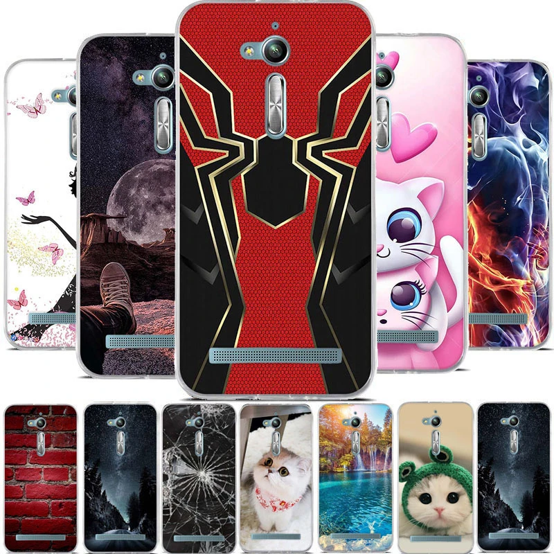 Fundas Silicone For Asus Zenfone Go ZB500KL Case Cute Animal Bumper For Asus Zenfone Go ZB500KL ZB500KG TPU Coque 5.0" Case cell phone pouch with strap