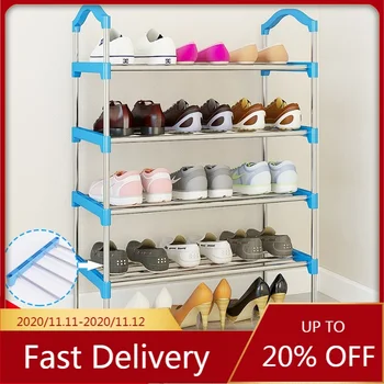 

1 Pcs Multi-Layer Minimalist Practical Metal Standing Shoes Rack Free Assembly Home Removable Super Space Saving Shoes Cabinet