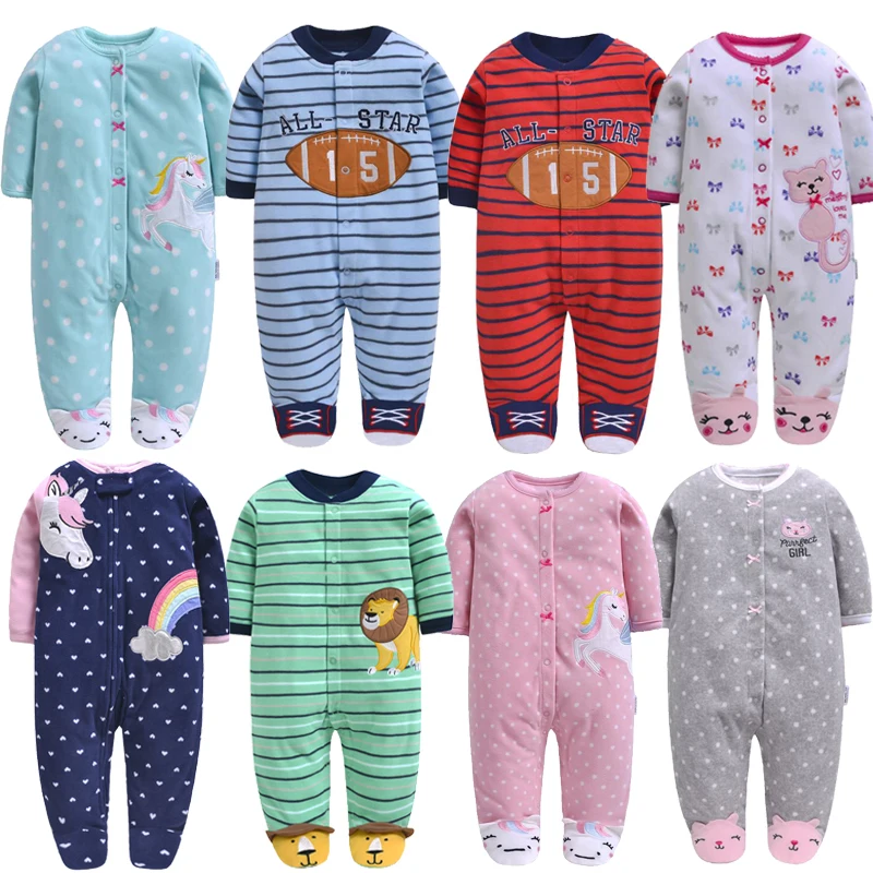 Newborn Baby Clothing Winter Boys Jumpsuit Fleece Overalls Infants
