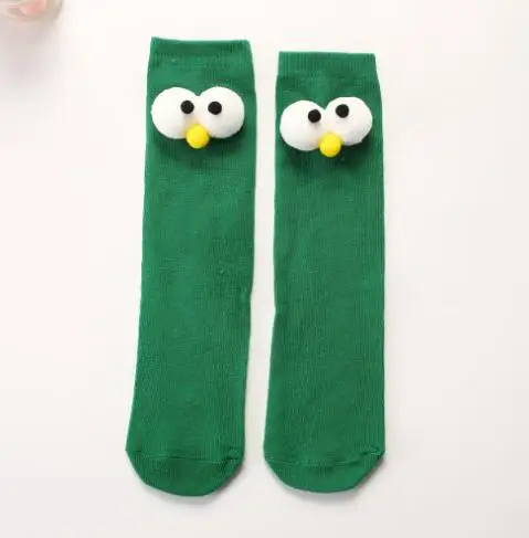 Гольфы для малышей хлопковые короткие Носки с рисунком «большой глаз», 10 цветов высокие кроссовки для малышей от 1 до 8 лет - Цвет: Green eye