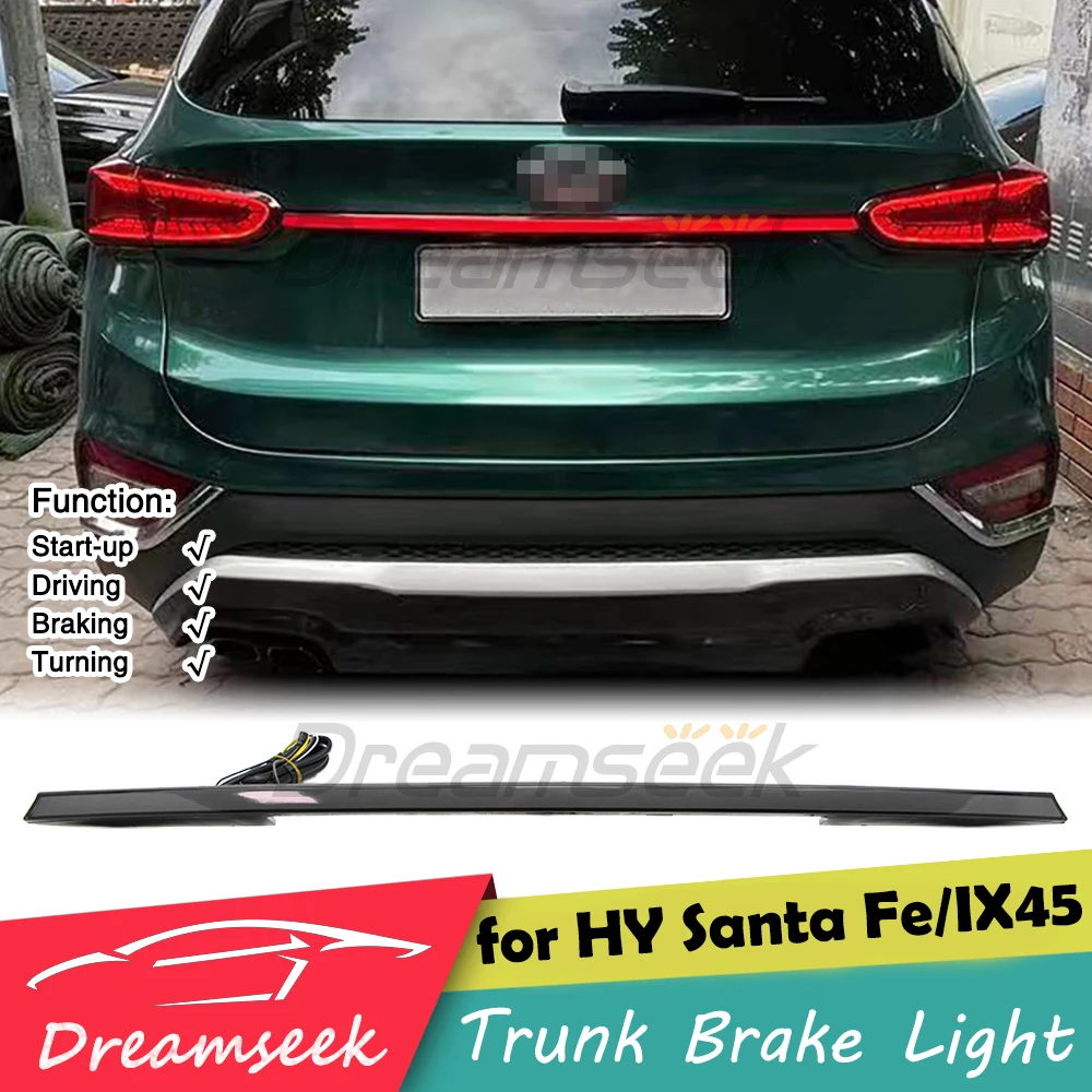 US $188.90 LED Rear Trunk Brake Light for Hyundai Santa Fe IX45 2019 2020 2021 Tail Lamp Dynamic Sequential Turn Signal Smoke Red Lens