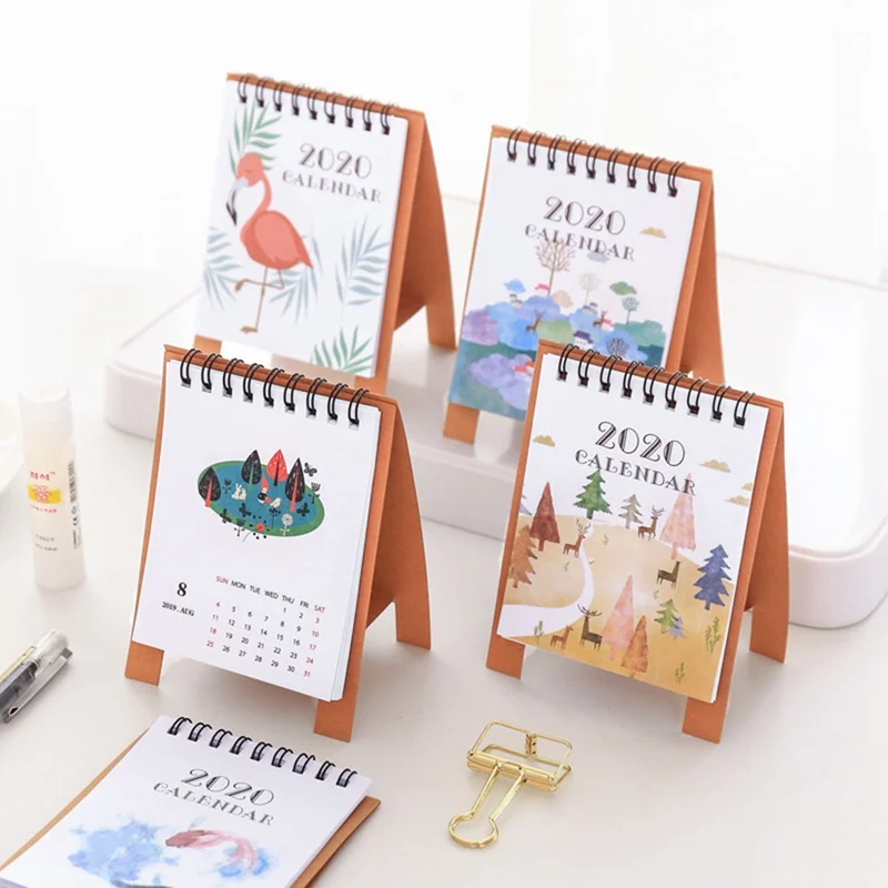 

2020 Creative Mini Desk Calendar DIY Portable Desktop Calendars To Do List Daily Schedule Planner