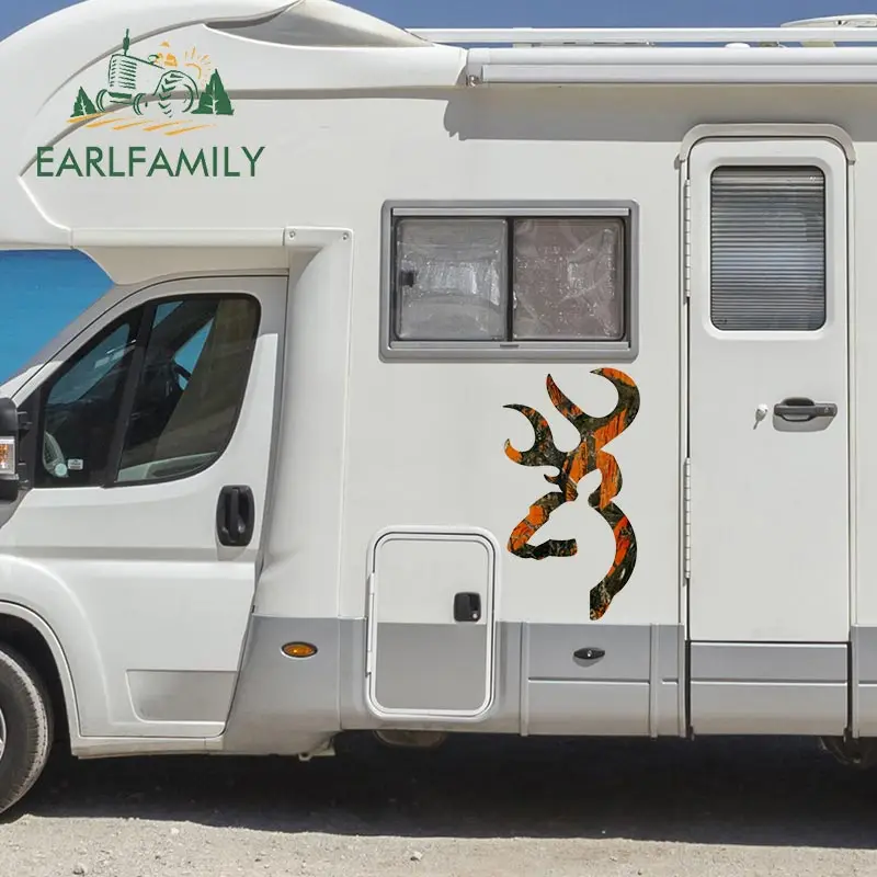 EARLFAMILY 43 см x 23 Автомобильный кузов стикер коричневый стиль бак реальное дерево