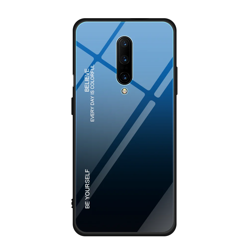 Чехол для Oneplus 7T Pro с градиентом, корпус из закаленного стекла для One Plus 7Pro 7 T, защитный чехол для телефона, чехол s - Цвет: 07