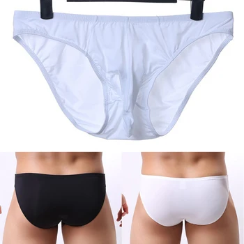 

Men's Briefs Sexy Low Rise Briefs Ice Silk Skinny Breathable Underwear New Male Solid Color Comfortable Underpants