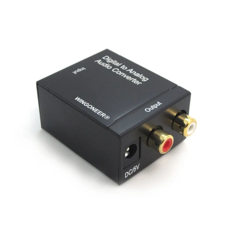 Цифровой Toslink/SPDIF в аналоговый стерео 2 x RCA аудио конвертер-цифровой аудио конвертер(Toslink и коаксиальный) в аналоговый(Cinch