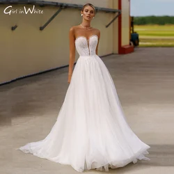 Romantic Tulle A Line Wedding Dress Sweetheart Bridal Gowns Off The Shoulder Puff Sleeve Bride Dresses Custom Robe De Mariée