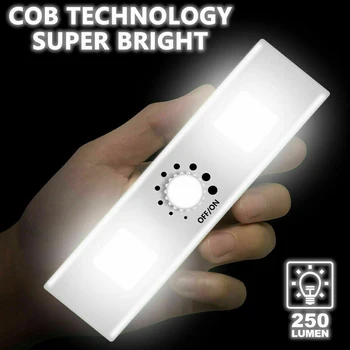 

2pcs LED Cabinet Light Bedroom Wardrobe Rectangle With COB Bulb Home Battery Operated Closet Living Room Dimmable Super Bright