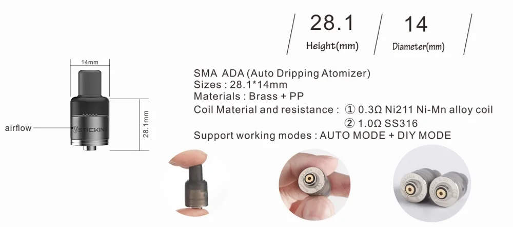 vsticing VKsma Auto Squonk TC комплект с чипом Yihi встроенный аккумулятор 1400 мАч два Капающих атомайзера автонаполнение Vape комплекты