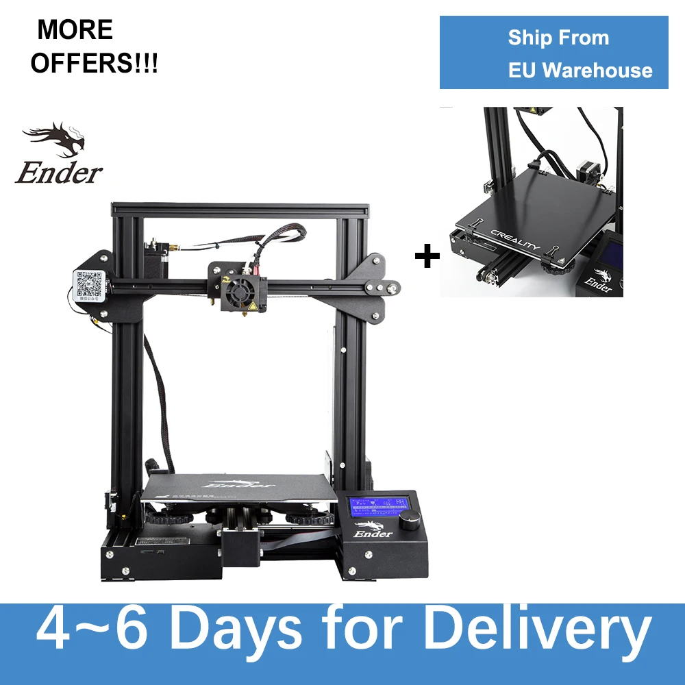 Creality 3d принтер Ender 3/Ender-3 PRO DIY Drucker Impresora 3D самостоятельная сборка с печатью в формате Resume 3d принтер Anycubic - Цвет: 3ProandGlassPlate