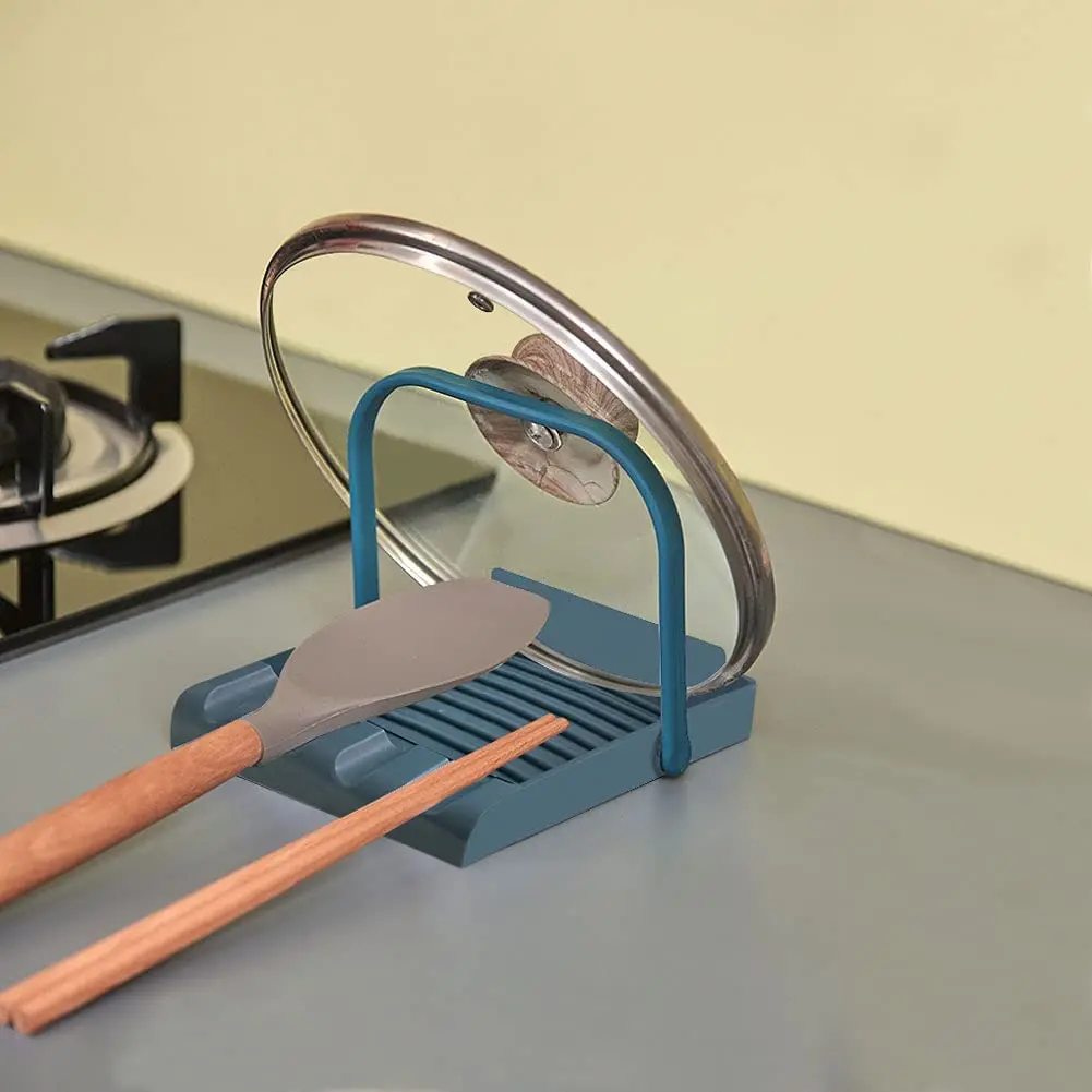 Kitchen Spoon Rest Shelf Non slip Fork Rack Chopsticks Organizer Drip