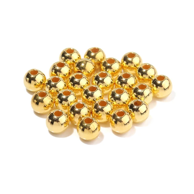 1000pcs 3-10mm Round ABS Imitation Pearl Beads Loose Beads Plastic Acrylic Spacer Bead For Jewelry Making Diy Bracelet Necklace Gold