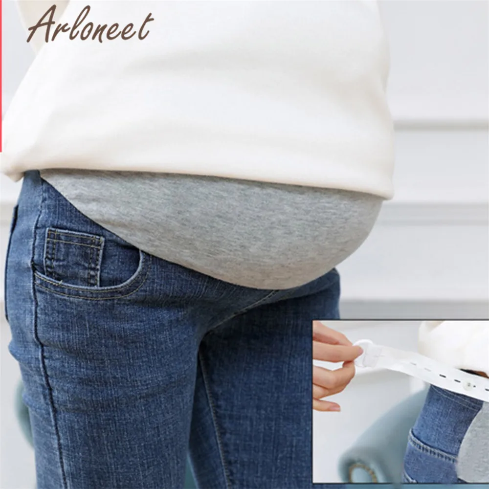 ARLONEET одежда Джинсы брюки для беременных женщин защита живота джинсы для кормящих брюки размера плюс женские брюки для беременных