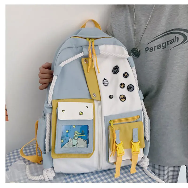 

Водонепроницаемый нейлоновый женский рюкзак, школьный ранец для девочек-подростков, дорожный вместительный, 2021