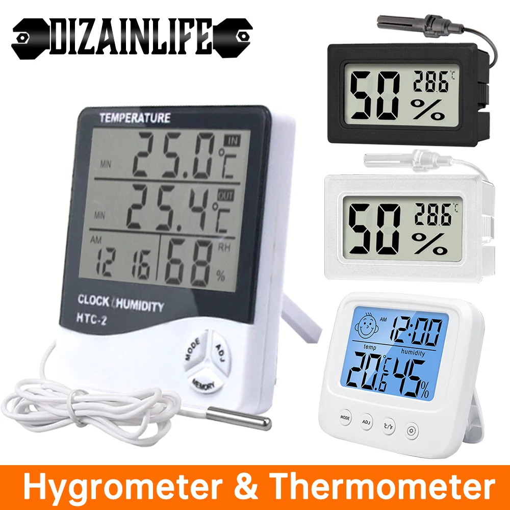 Digital LCD Indoor Home Thermometer Hygrometer Temperature Humidity Meter Clock Digital LCD Indoor Home Thermometer Hygrometer Temperature Humidity Meter Clock