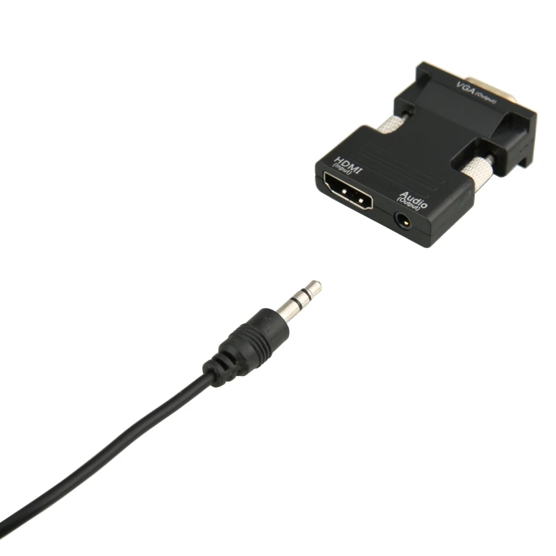 HDMI Femmina a VGA Maschio del Convertitore con 3.5mm Audio Cavo di Sostegno 1080P 720p Uscita Del