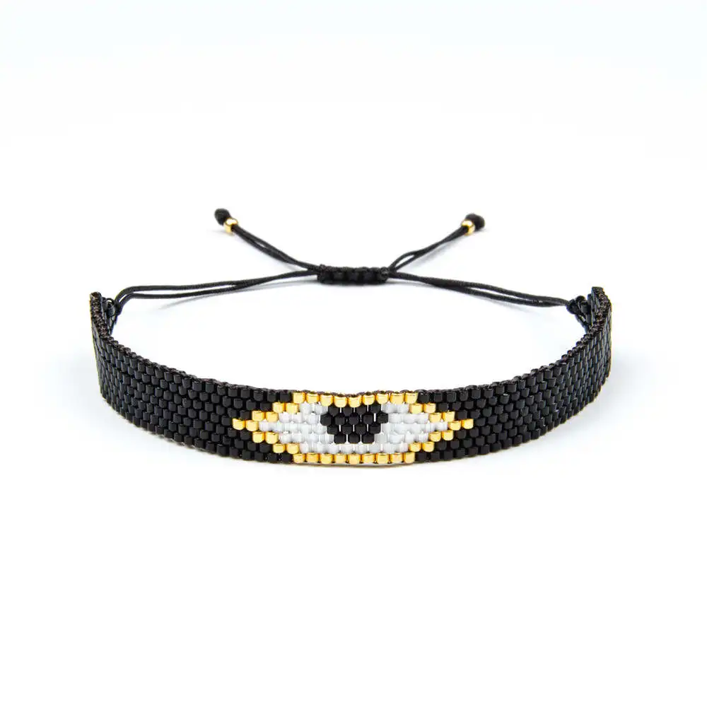 Go2boho MIYUKI браслет evil Eye синий глаз браслеты Pulseras Mujer Moda Кристалл Вечерние ювелирные изделия женский браслет с кисточками для ношения выше локтя ручной работы - Окраска металла: MI-B180475