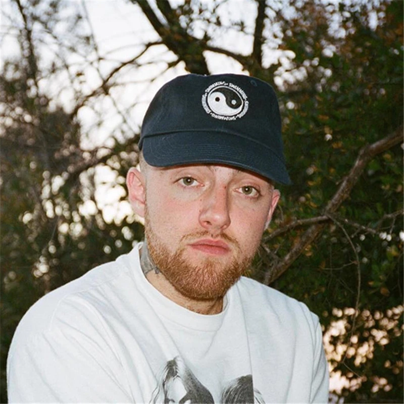 

100% Cotton Mac Miller Dad Hat Swimming Yin and Yang Gossip Embroidered Hat Snapback Baseball Cap For Men And Women Dropship