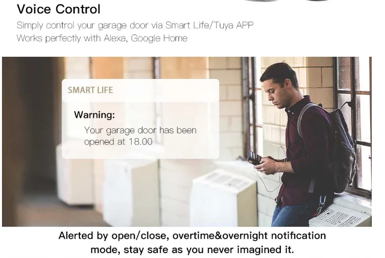 Smart Life APP удаленный открытый закрытый монитор совместим с Alexa Echo Google Home WiFi умный контроллер двери гаража