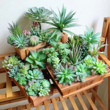 

11pcs/Set Mixed Artificial Succulents Plant Fake Plants Garden Home Office Decor