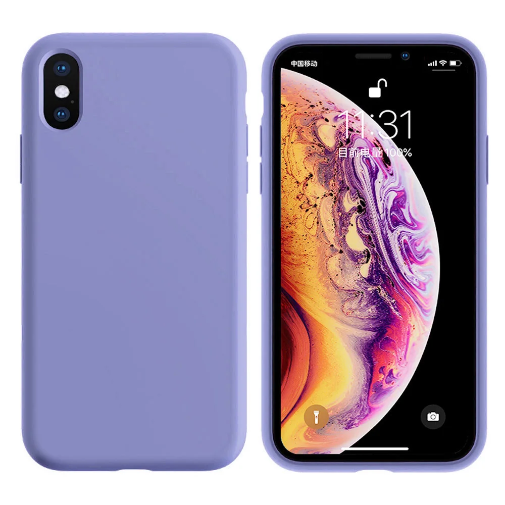 Силиконовый чехол для iPhone 11 Pro Max 11 Pro, высокое качество, официальный чехол s для iPhone 7 8 Plus X Xr Xs Max - Цвет: Pale Purple