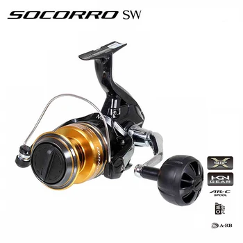 

SHIMANO SOCORRO SW Spinning Fishing Reel 5000 6000 8000 10000 SW Saltwater Reel 4+1BB 4.6:1/4.9:1 Gear Ratio Spinning Wheel