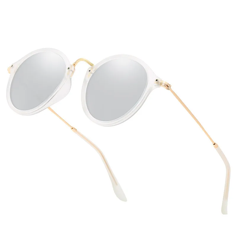 SEEMFLY Round Polarized Sunglasses For Women Men Brand Design Vintage Shades Sun Glasses Male Female Outdoor Driving Anti UV400 - Цвет линз: Silver