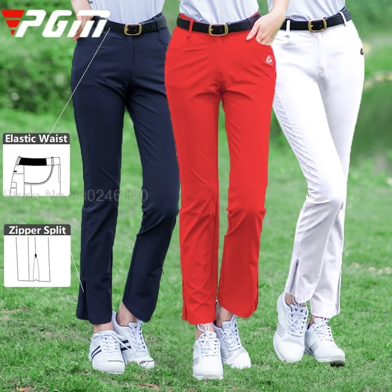 

Women Summer Golf Pant Spring Golf/Tennis Pants High Elastic Slim Trouser Ladies Breathable Quick- Dry Trousers Zipper Split