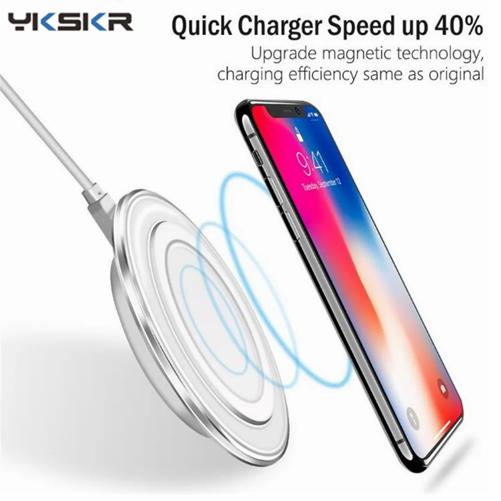 

10W Qi Wireless Charger,For iPhone 8 X XR XS Max, Fast Wireless Charging Pad for Samsung S10 S9 Note 8 9 USB Charger Pad