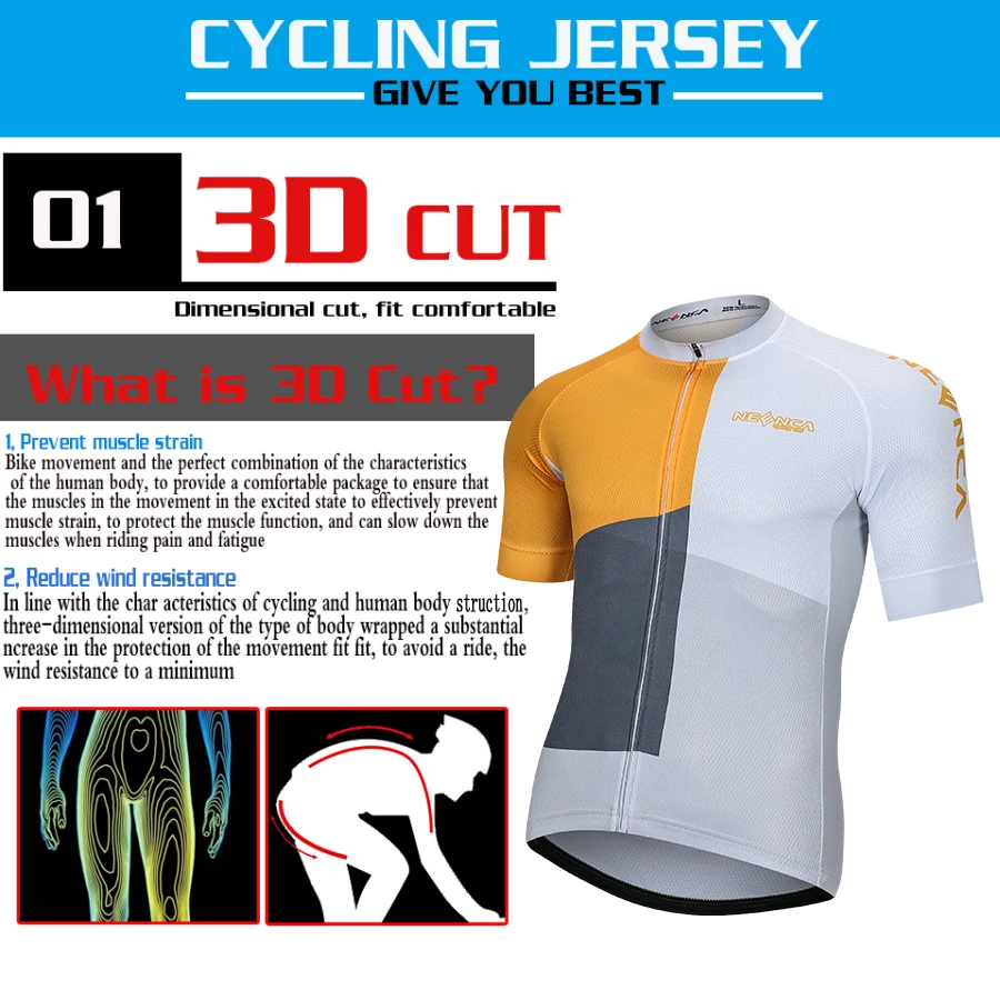 NEENCA Cycling Jersey Men Pro Team 