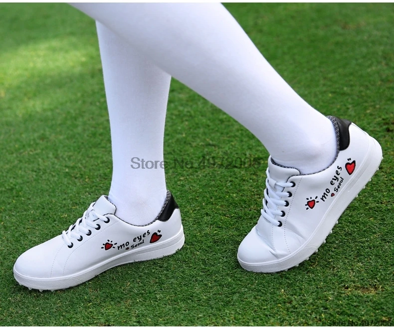 PGM Для женщин маленькие белые Гольф обувь дышащая Spikesless Anti-slip спортивная обувь Для женщин легкие тренировочные кроссовки для гольфа D0754